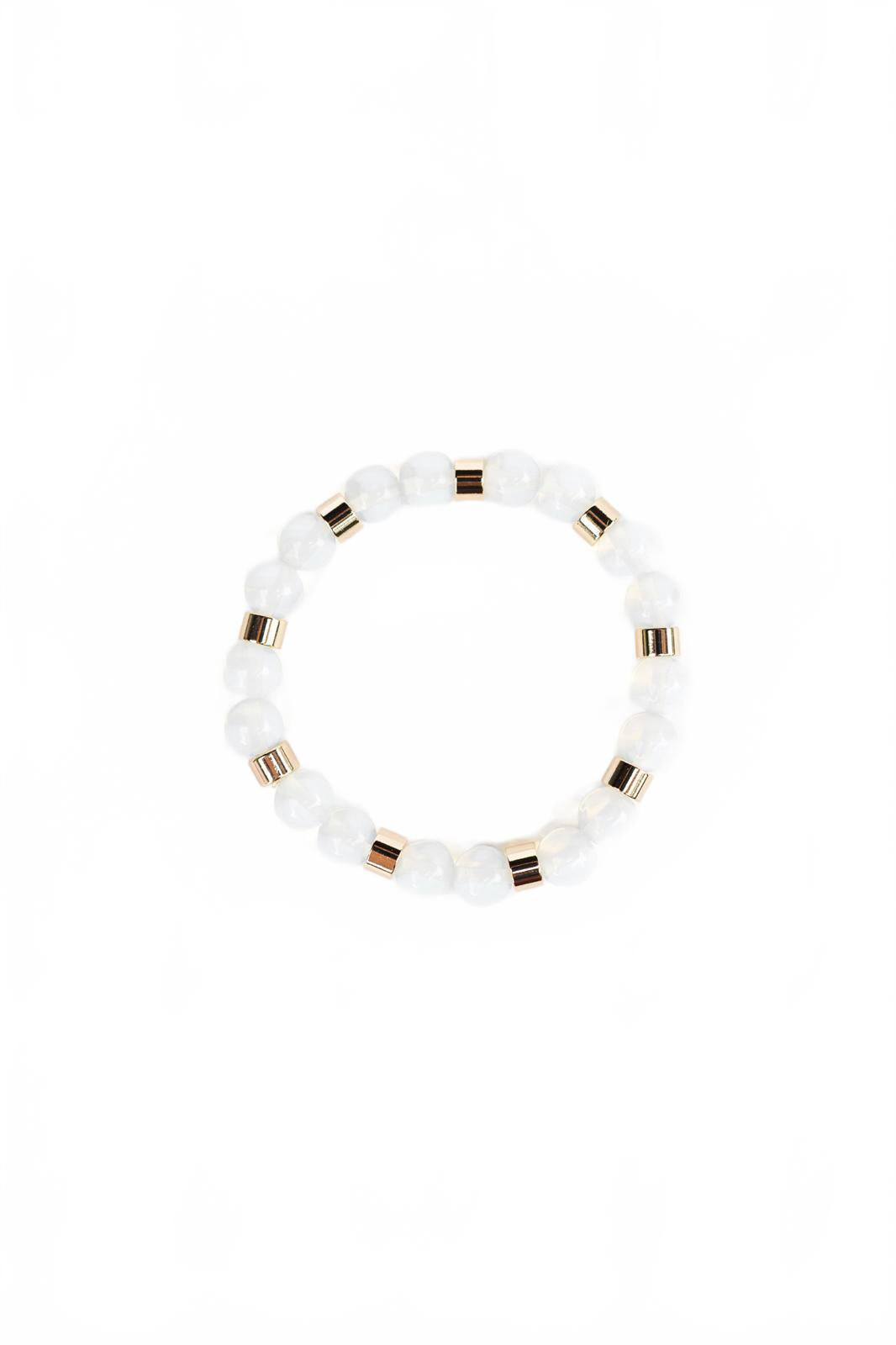 Opalite and Gold Beaded Bracelet