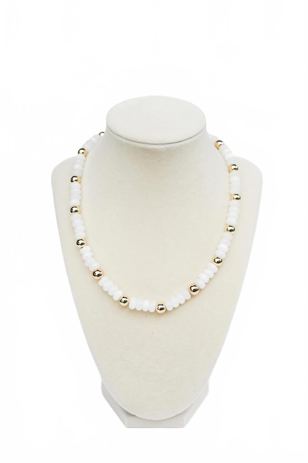 White Candy Quartz Beaded Necklace