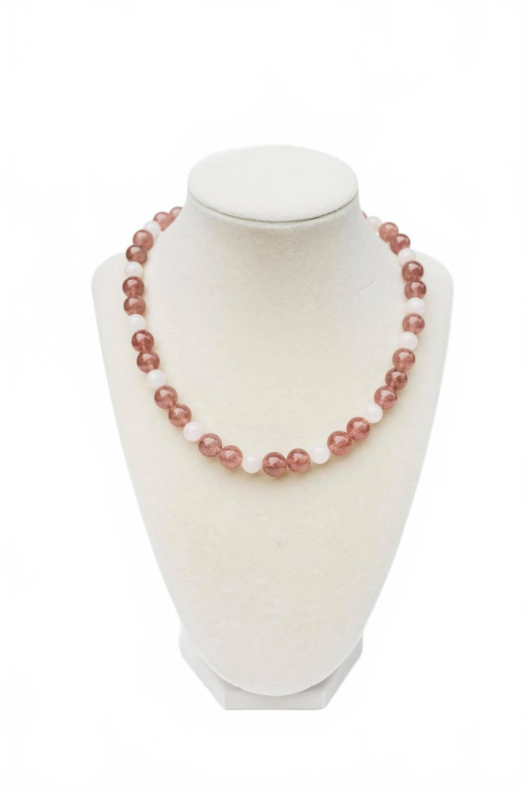 Strawberry and Pink Quartz Necklace