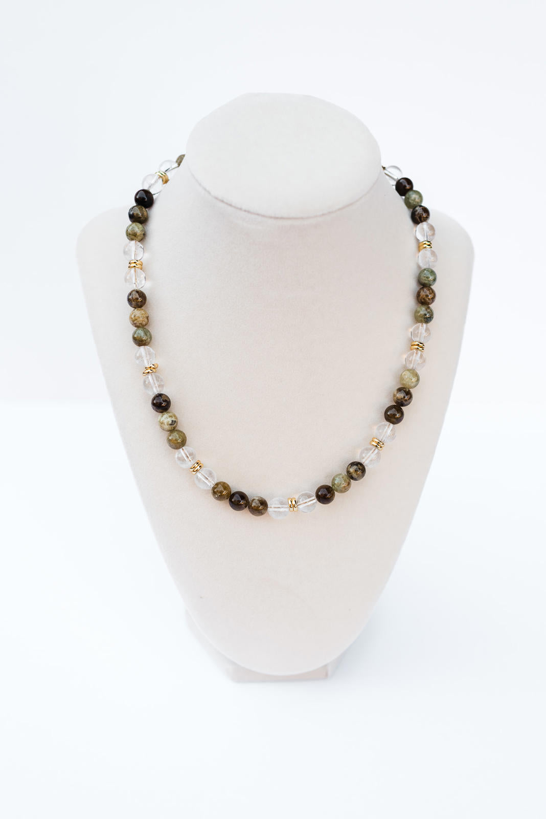 Garnet and Crystal Quartz Beaded Necklace