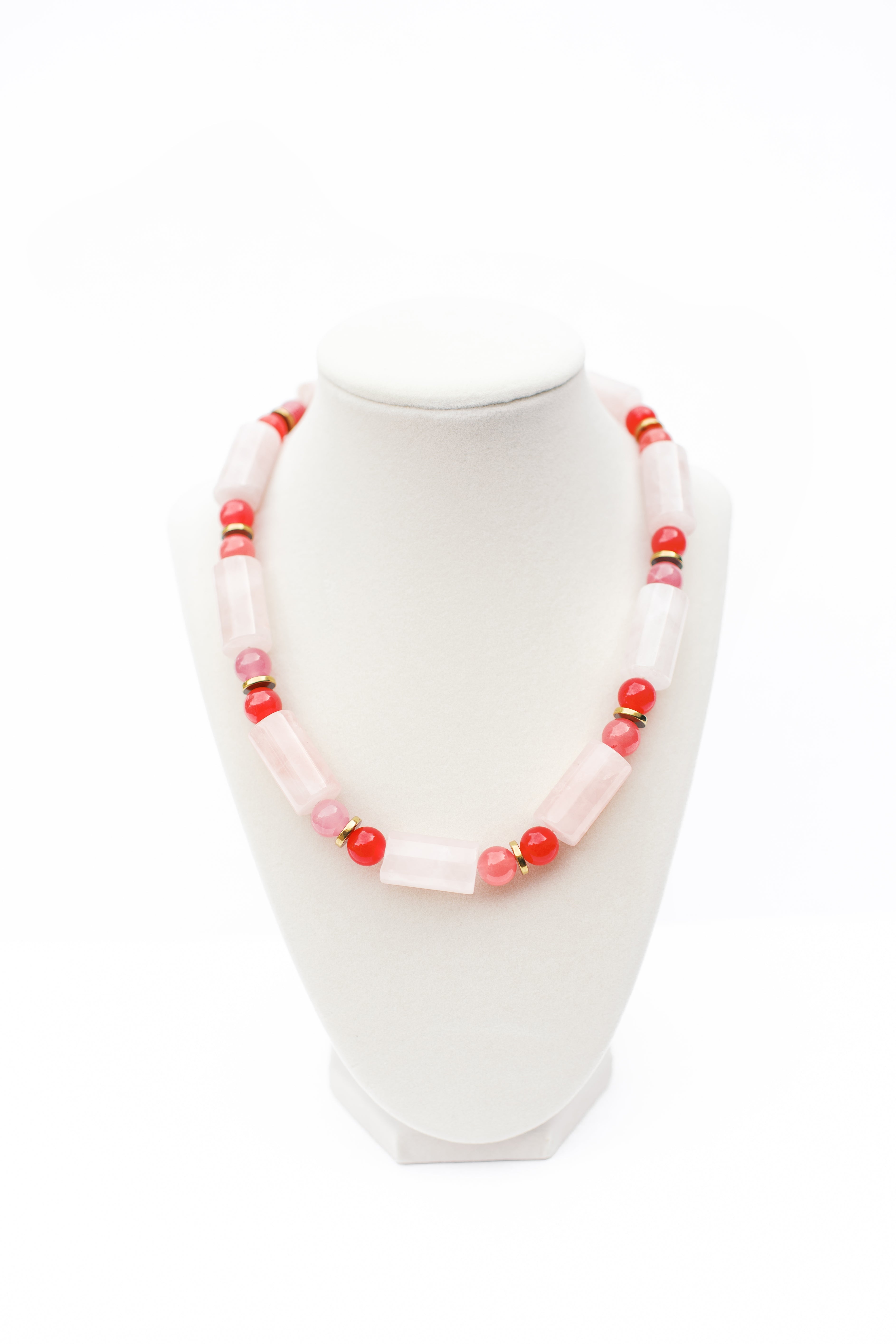 Rose and Red Quartz Necklace