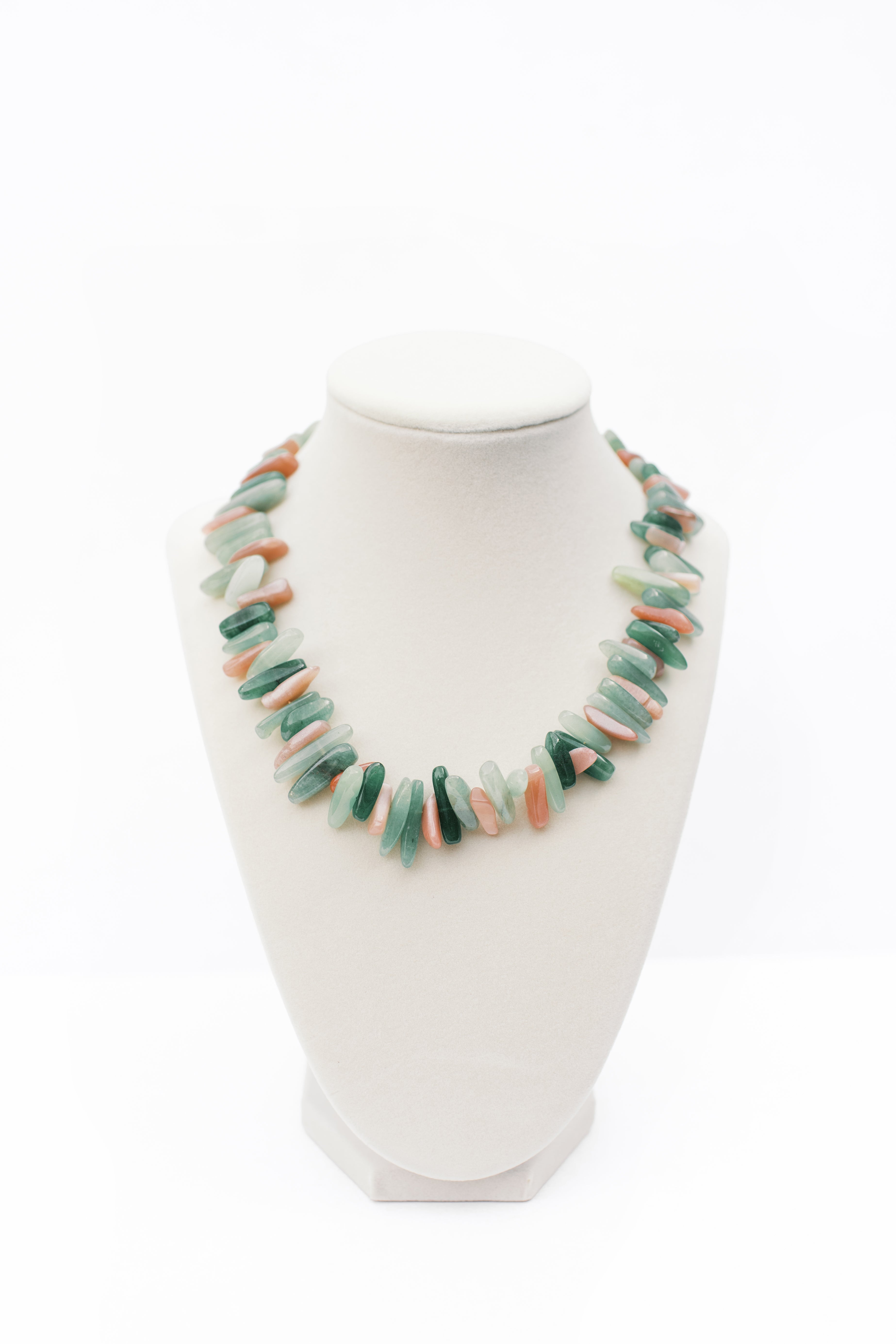 Jade and Rose Quartz Stone Necklace