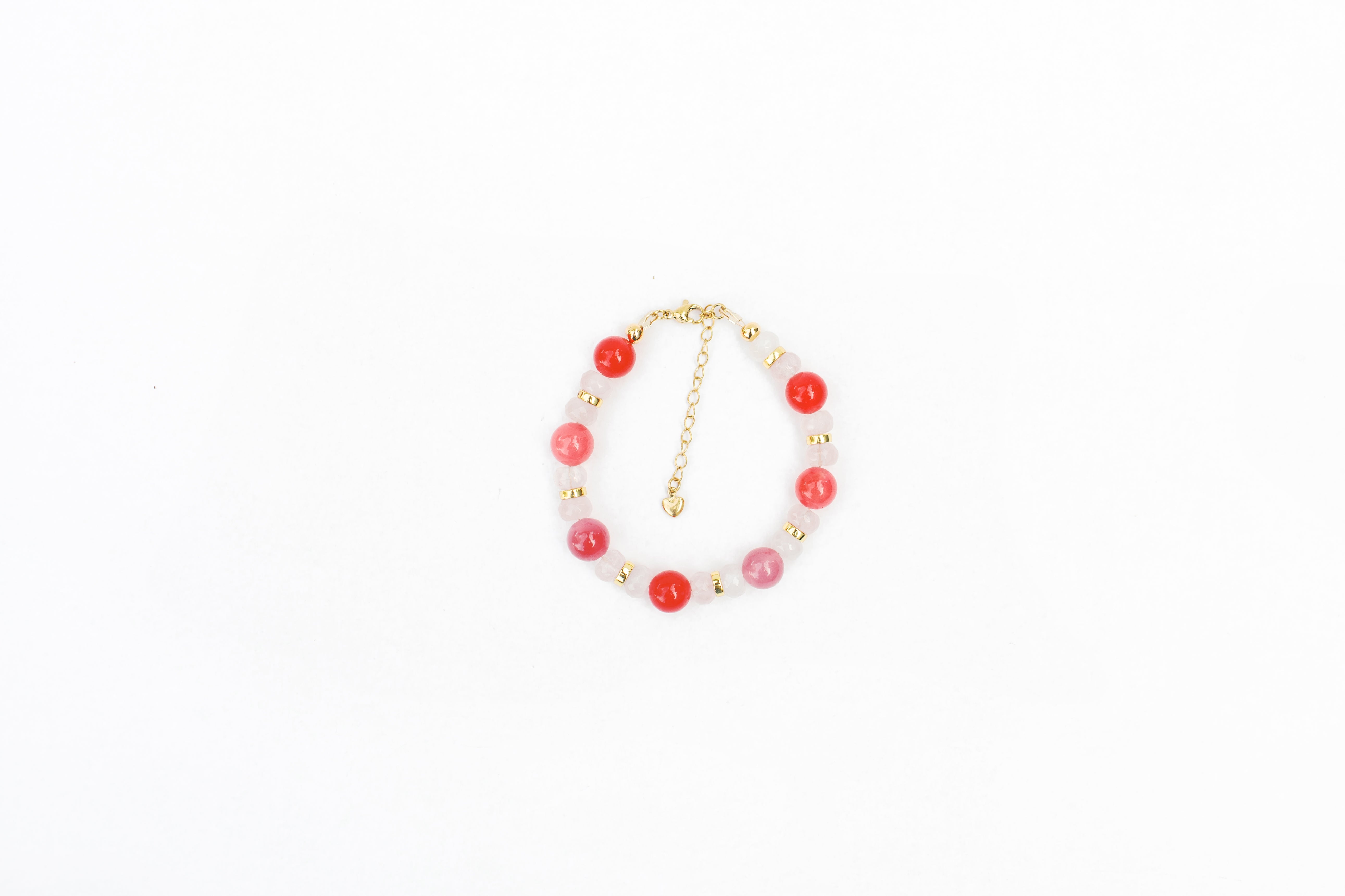 Red Agate and Rose Quartz Bracelet