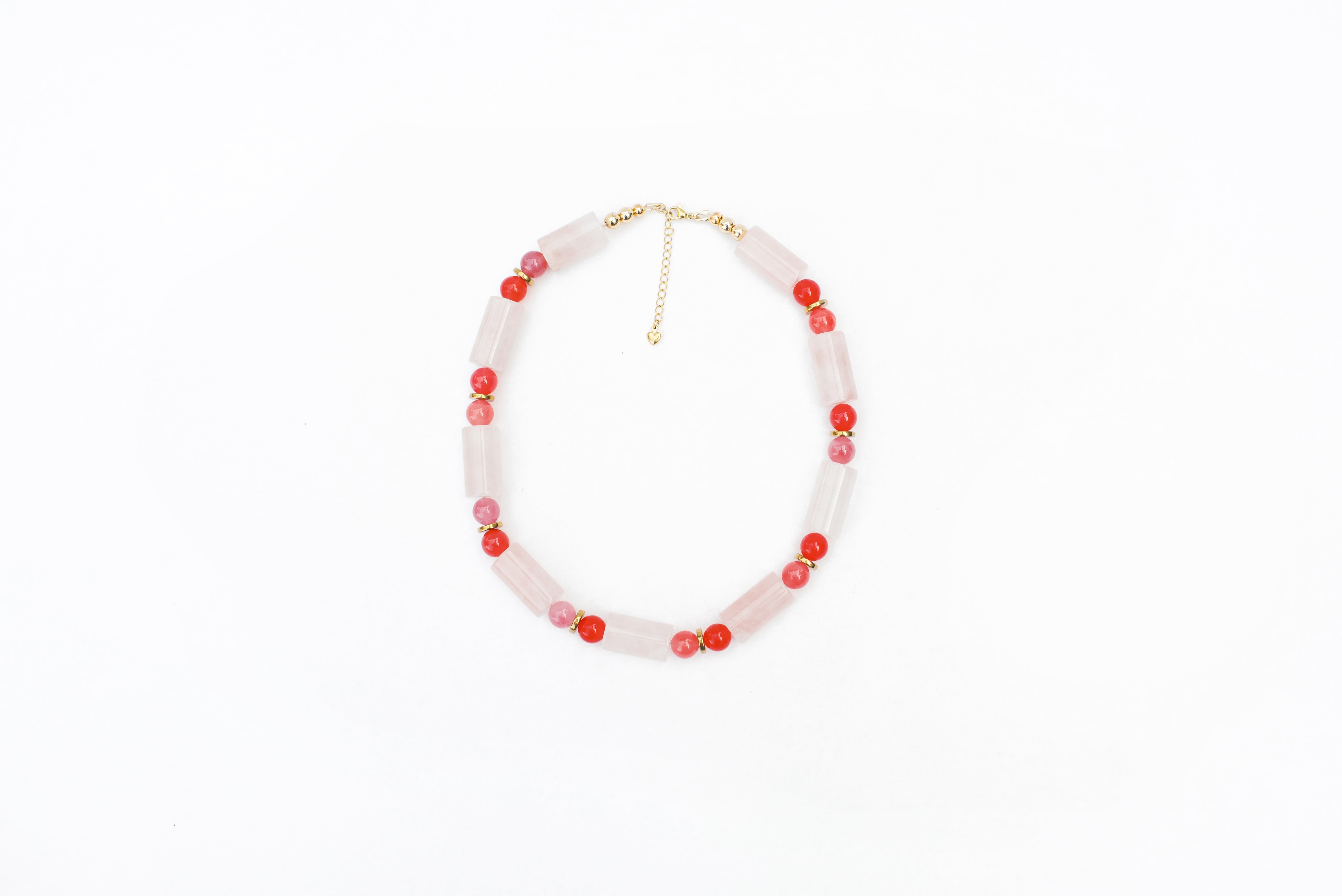 Rose and Red Quartz Necklace