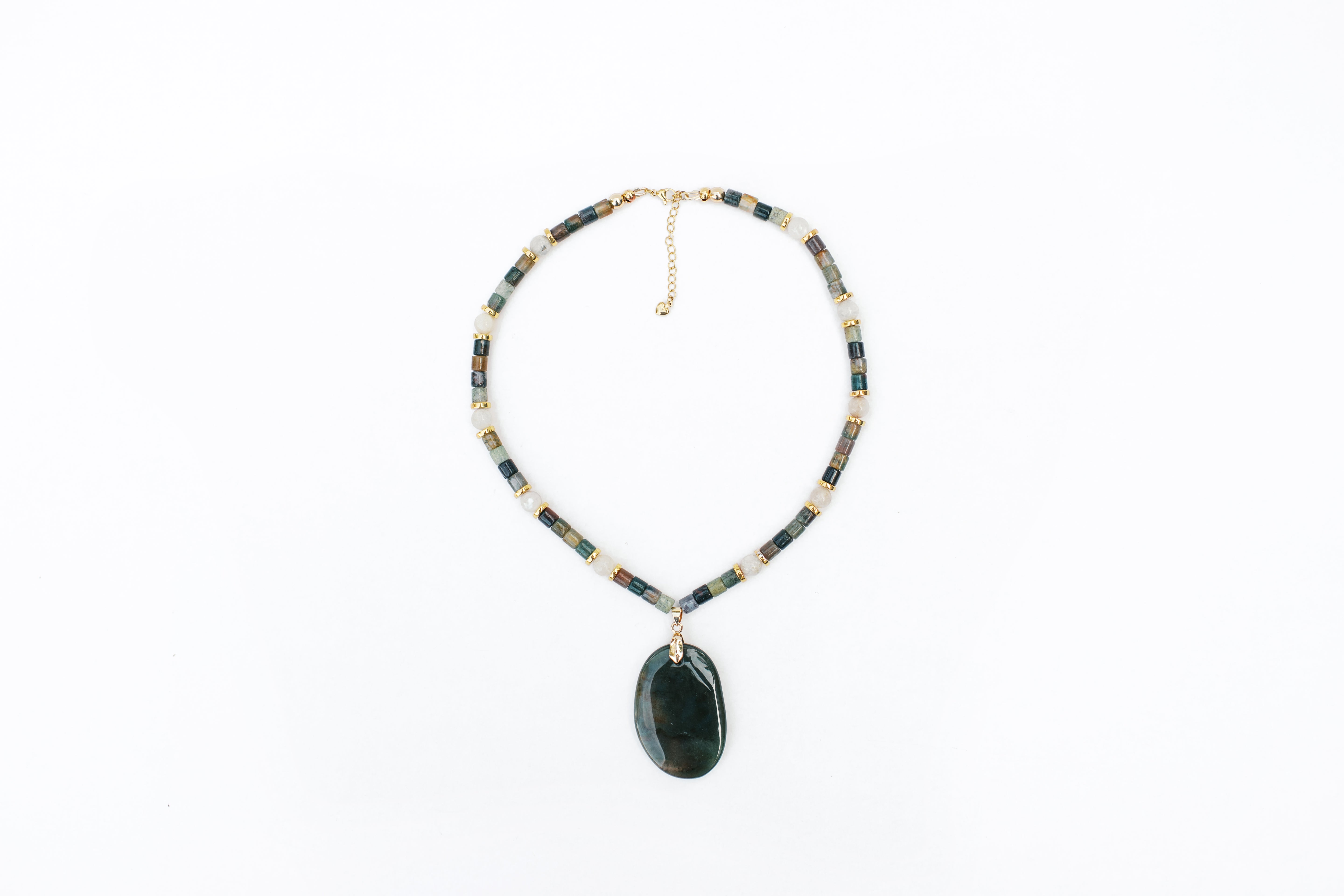 Green Jasper and Moonstone Necklace
