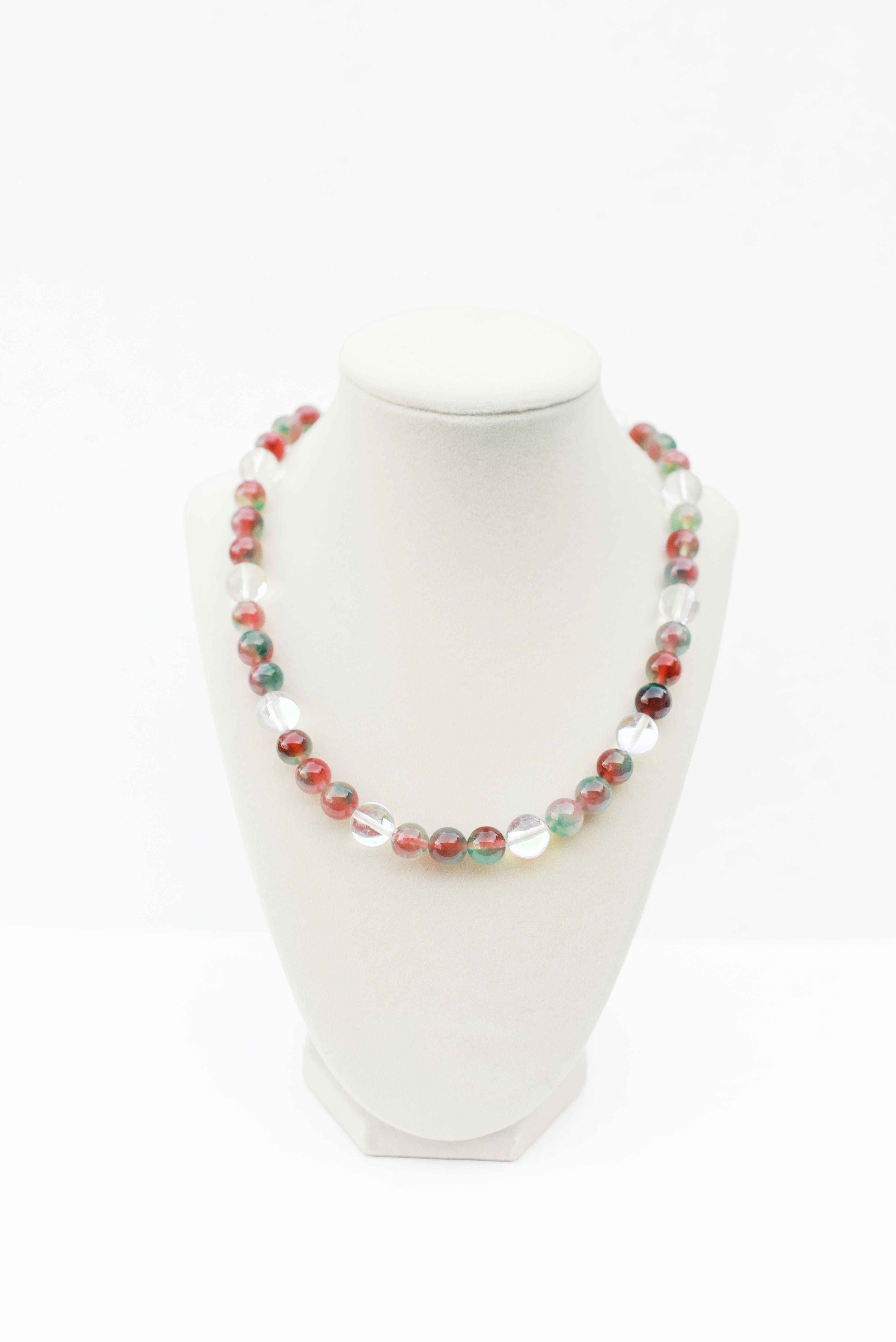 Pink and Green Quartz with Faceted Quartz Necklace