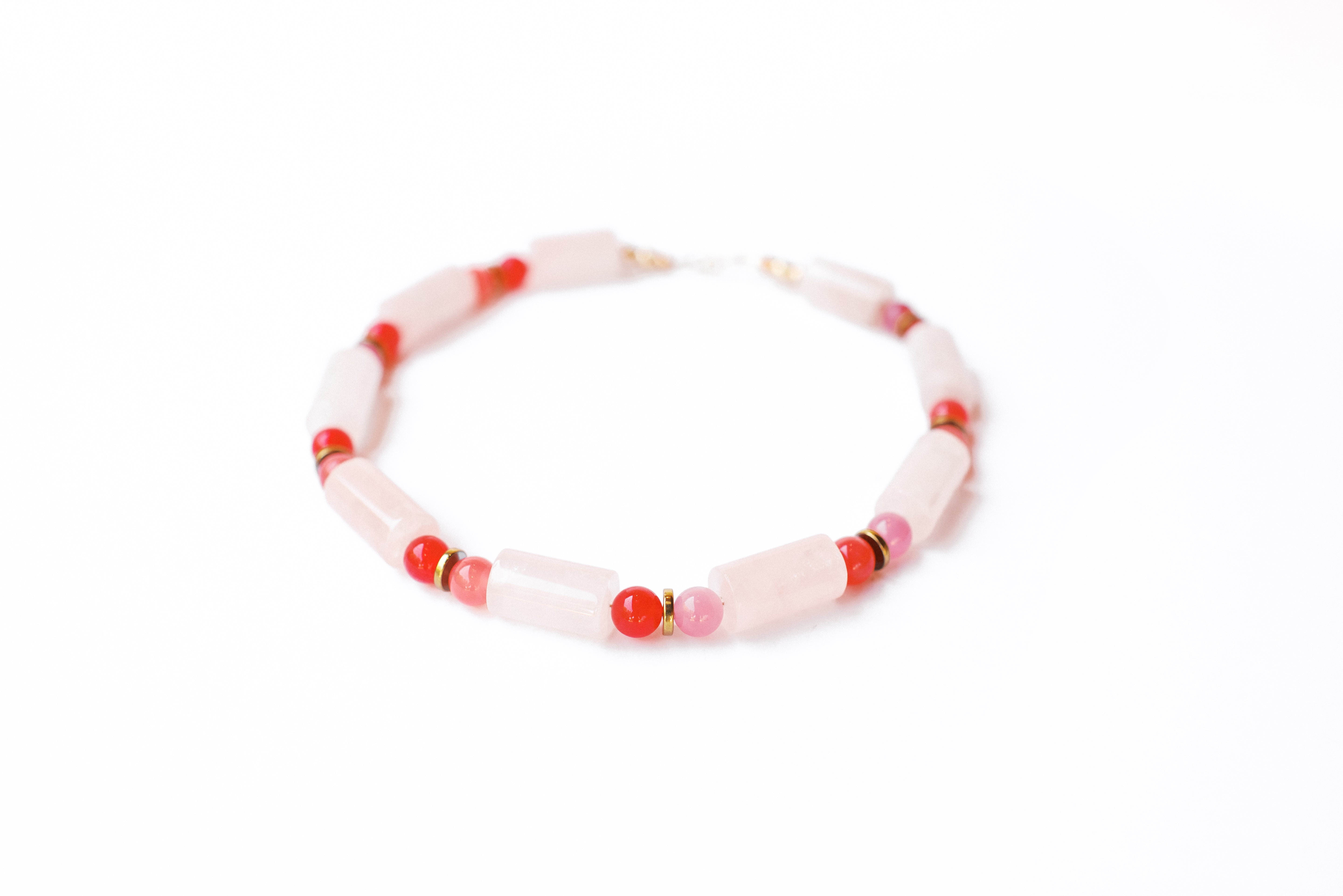 Rose and Red Quartz Necklace