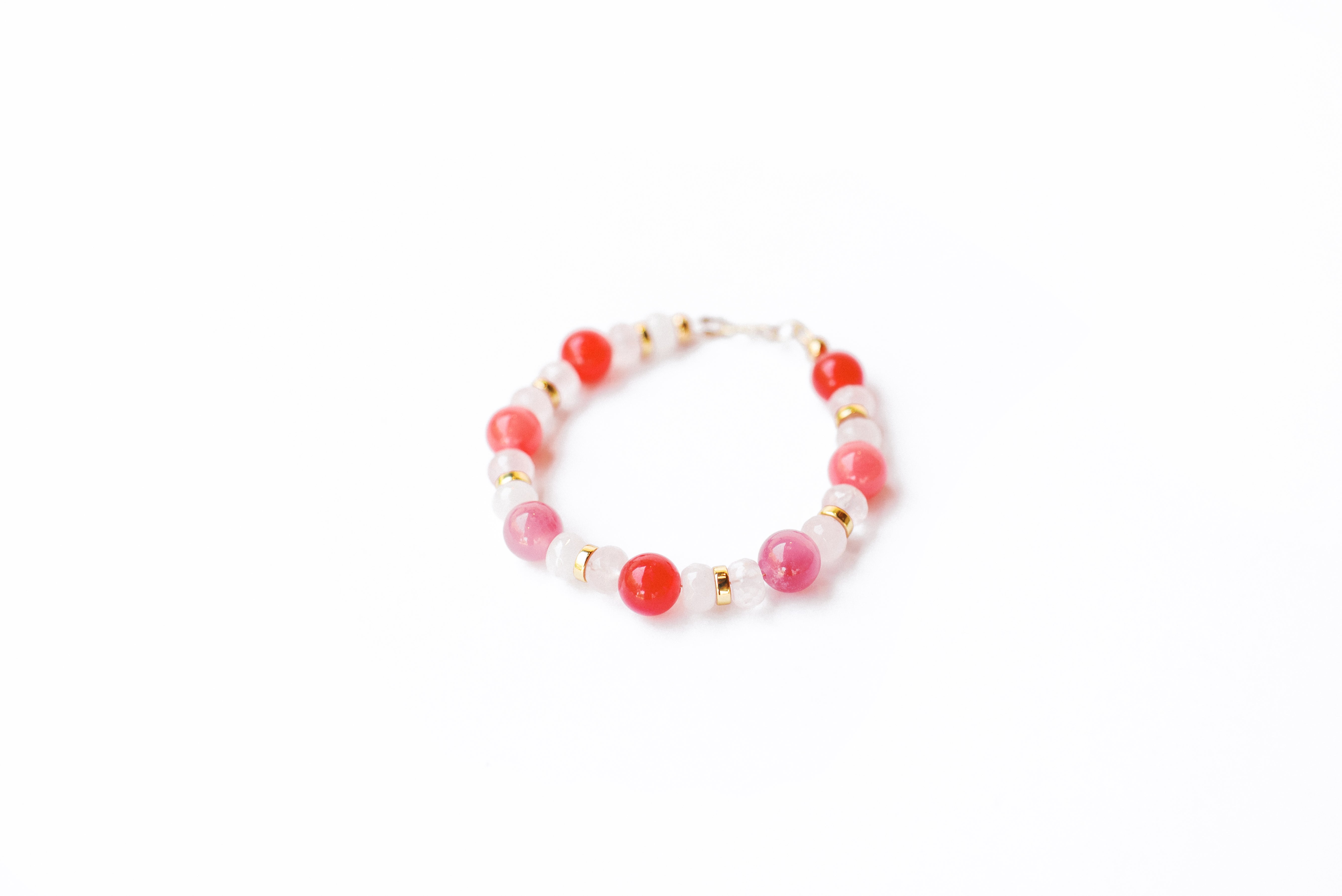 Red Agate and Rose Quartz Bracelet