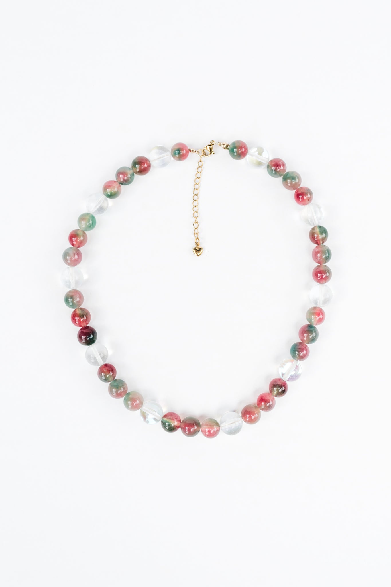 Pink and Green Quartz with Faceted Quartz Necklace