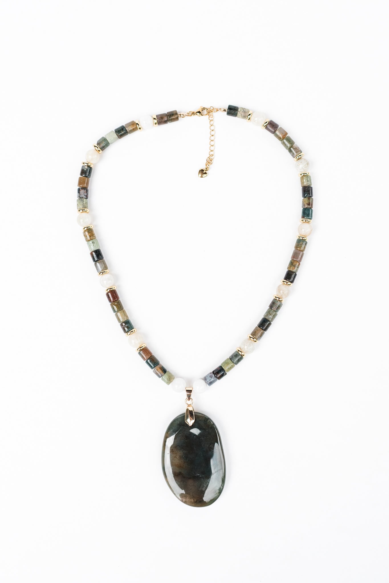 Green Jasper and Moonstone Necklace