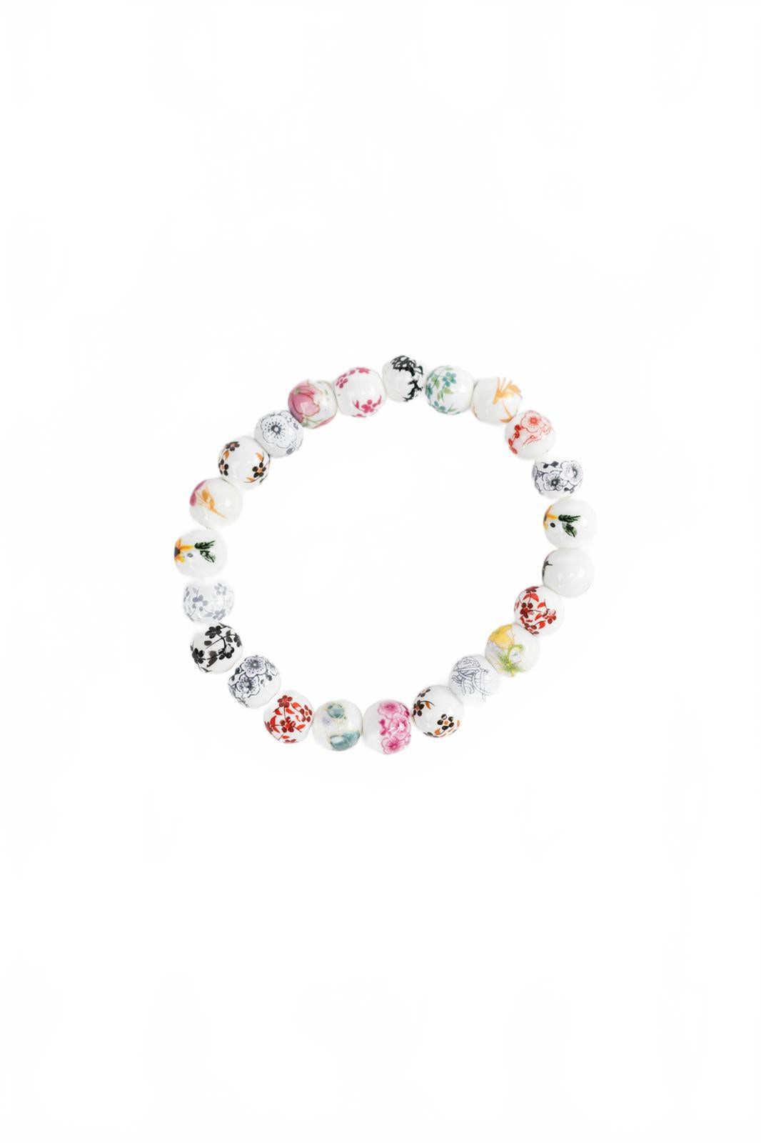 Multicolor Floral Beaded Bracelet