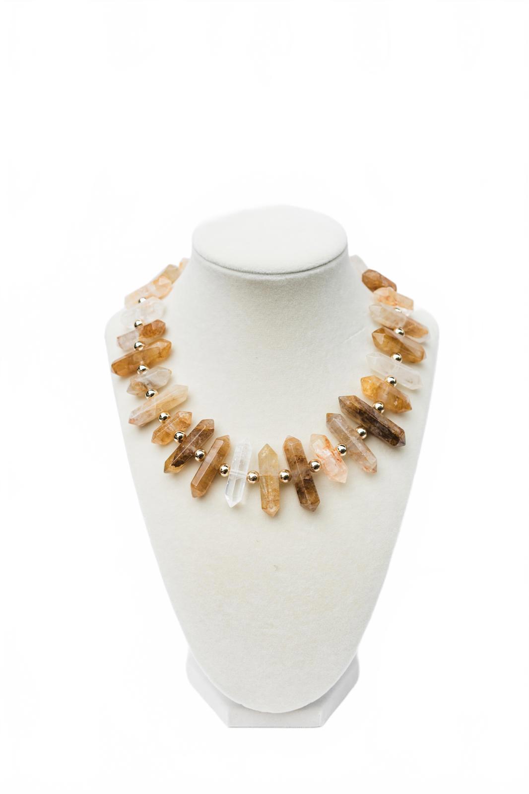 Spiked Brown Quartz Necklace