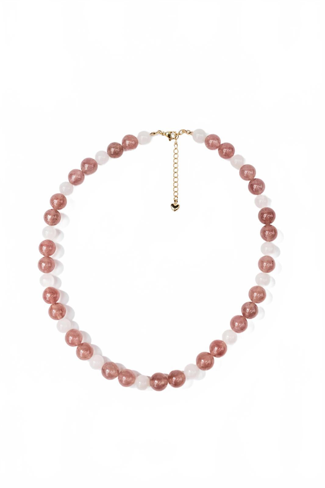 Strawberry and Pink Quartz Necklace