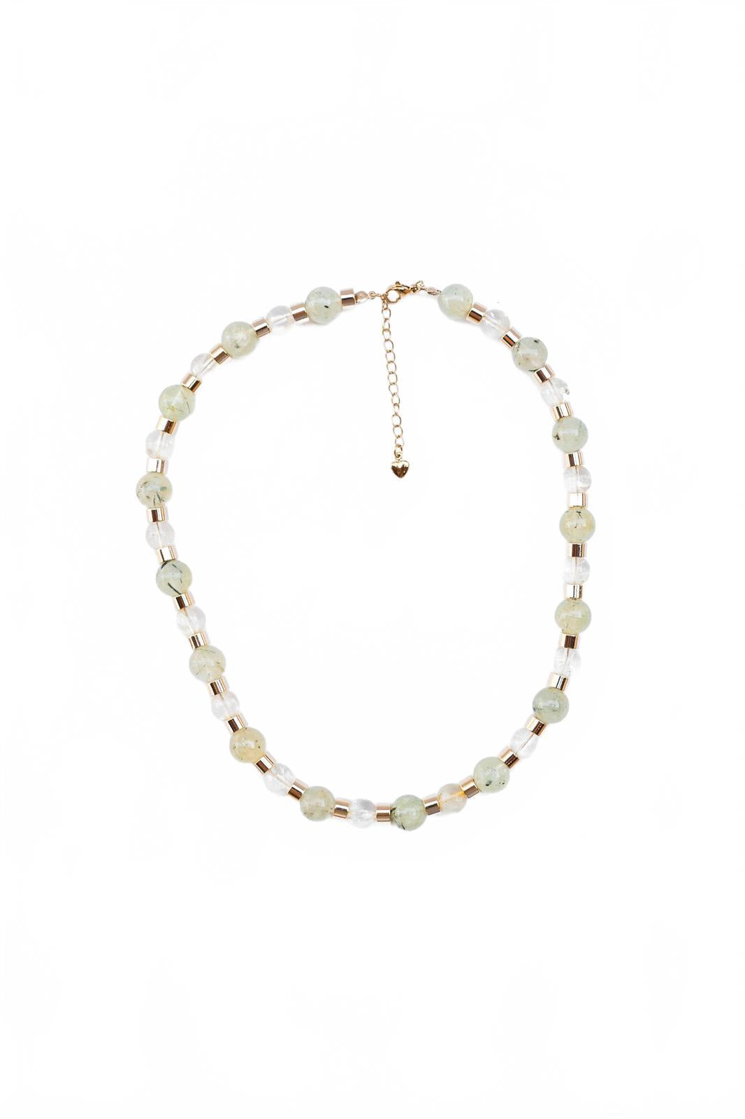 Citrine and Prehnite Beaded Necklace