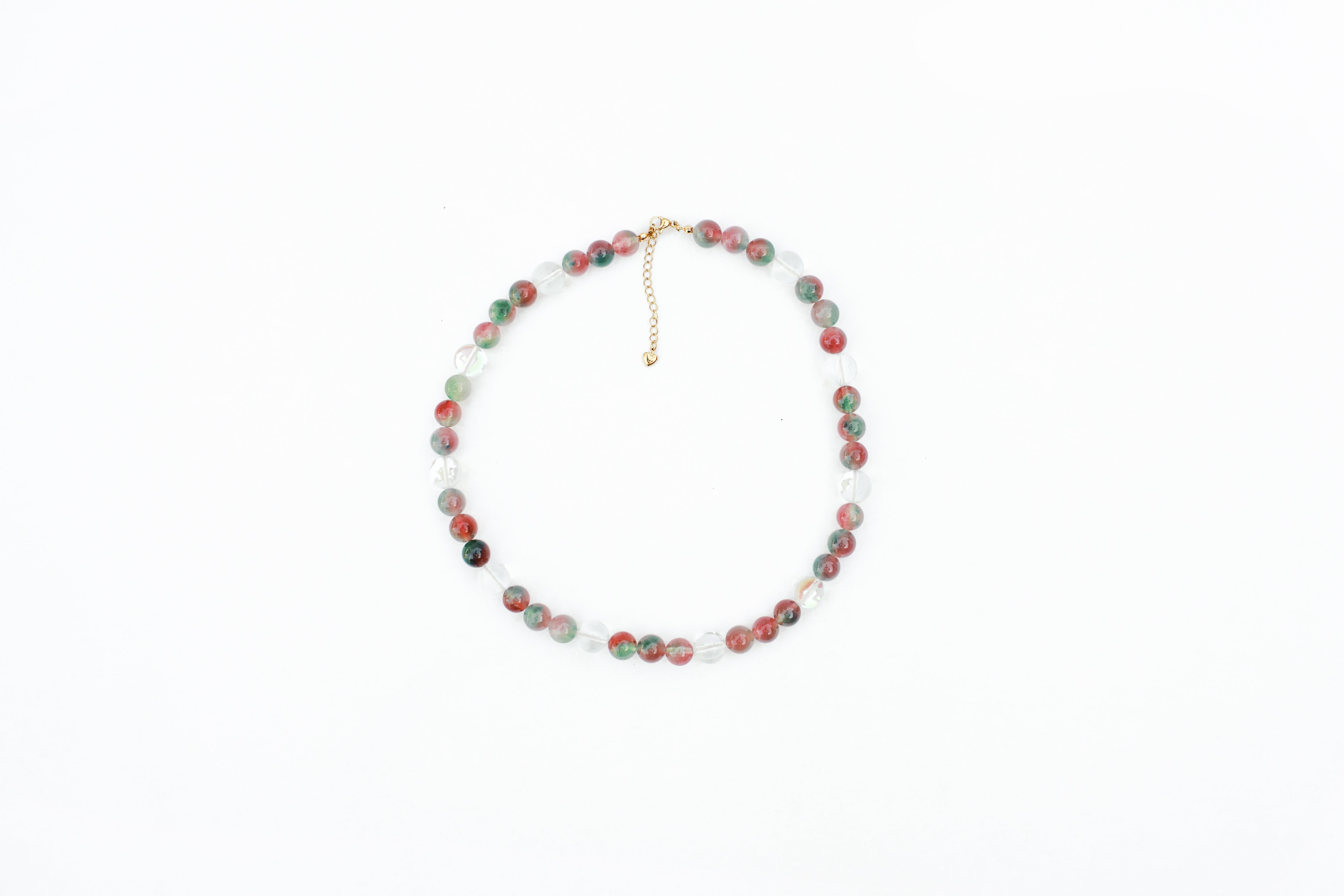 Pink and Green Quartz with Faceted Quartz Necklace
